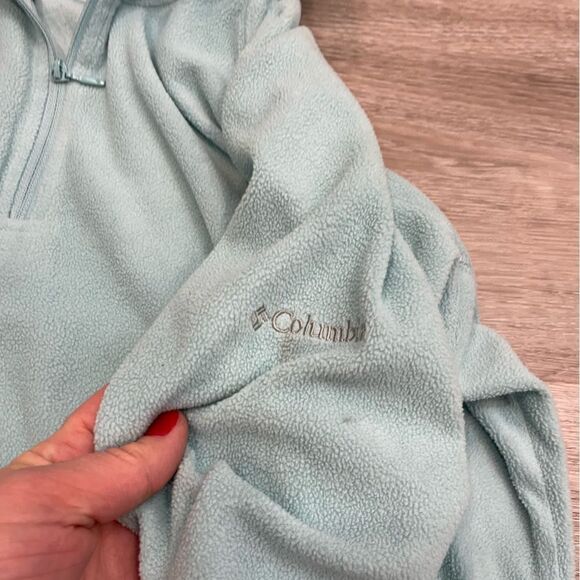 Columbia Pastel Blue Fleece Warm Ligthweight Pullover Sweater Sports Sweater Ski - Picture 3 of 6